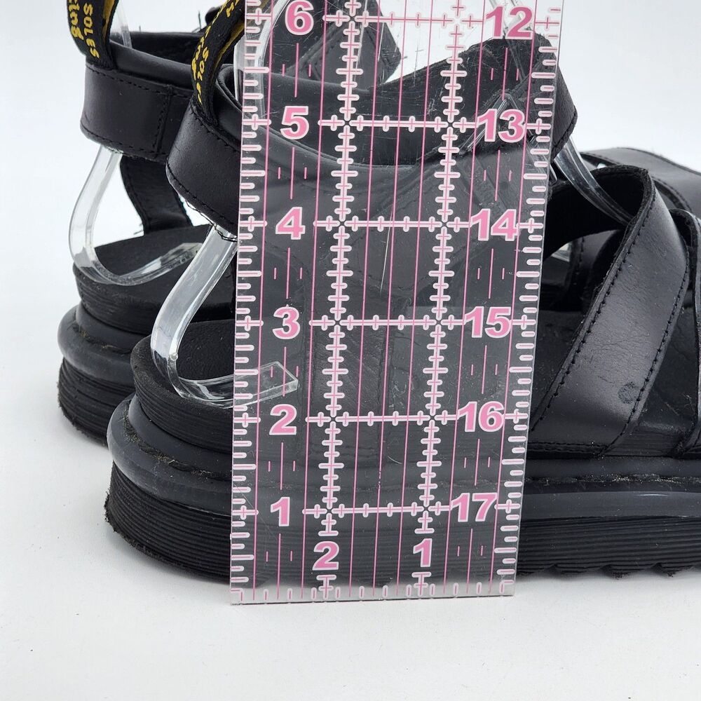 Dr. Martens Blaire Leather Strap Chunky Platform Sandals Black Size 8 - Picture 8 of 8